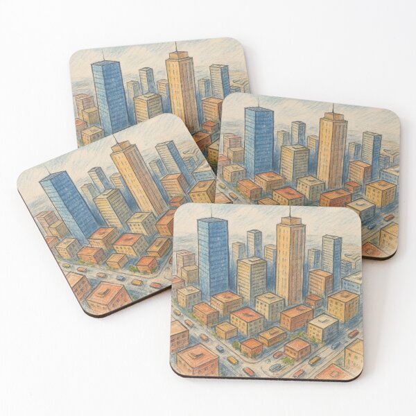 Item preview, Bird's-Eye View of the City – Color Sketch designed and sold by Alpaca Ridge.