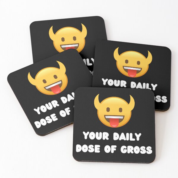Item preview, "Your Daily Dose of Gross" Horned Smiley Face designed and sold by Write-to-Rebel.