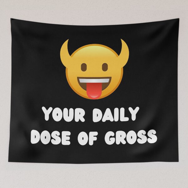 Item preview, "Your Daily Dose of Gross" Horned Smiley Face designed and sold by Write-to-Rebel.