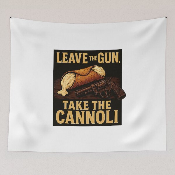 Item preview, Leave The Gun, Take The Cannoli – Vintage Mafia Quote Tee designed and sold by Coastalrebels.