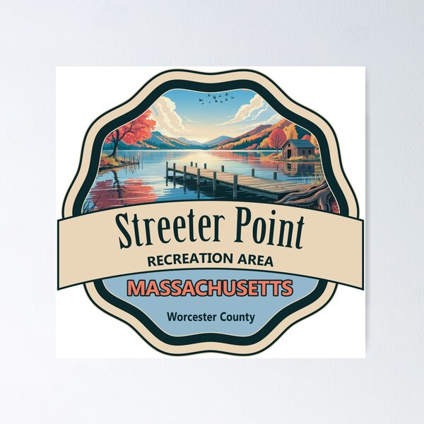 Item preview, Streeter Point Recreation Area, Worcester County, Massachusetts designed and sold by Wanderful-roads.
