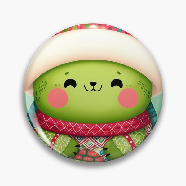 Item preview, Cute Christmas Green Turtle - Scandinavian Folk Art by heidiannemorris © designed and sold by FOLK ART FUSION by heidiannemorris.