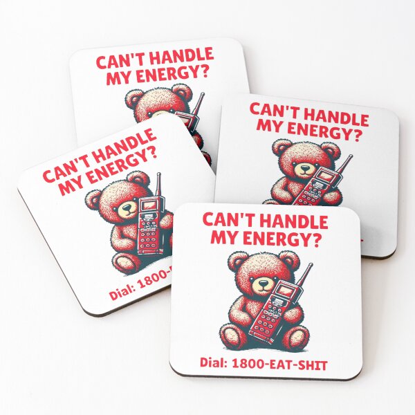 Item preview, Sassy Teddy Bear with Vintage Phone - "Can't Handle My Energy? designed and sold by Colorful-Garden.