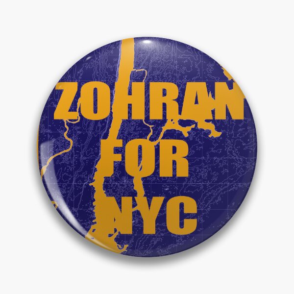Item preview,  Zohran for NYC – Bold Typography Over New York City Map - Blue designed and sold by pixelated_echoes.