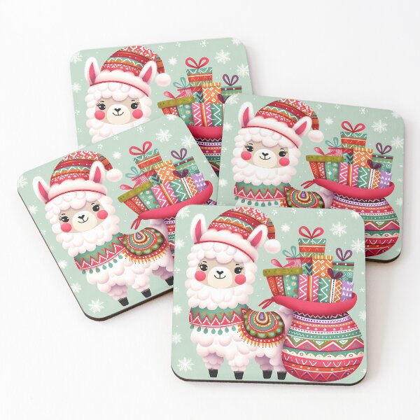 Item preview, Cute Christmas Llama - Scandinavian Folk Art by heidiannemorris © designed and sold by FOLK ART FUSION by heidiannemorris.