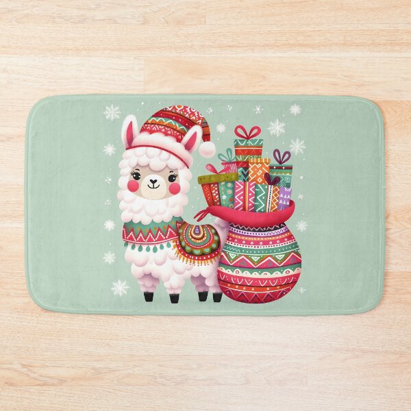 Item preview, Cute Christmas Llama - Scandinavian Folk Art by heidiannemorris © designed and sold by FOLK ART FUSION by heidiannemorris.