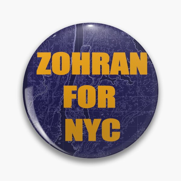 Item preview, Zohran for NYC – Bold Typography Over New York City Map - Blue Frame designed and sold by pixelated_echoes.