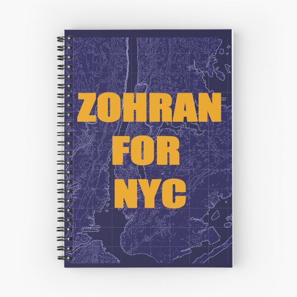 Item preview, Zohran for NYC – Bold Typography Over New York City Map - Blue Frame designed and sold by pixelated_echoes.