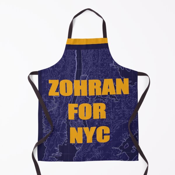 Item preview, Zohran for NYC – Bold Typography Over New York City Map - Blue Frame designed and sold by pixelated_echoes.