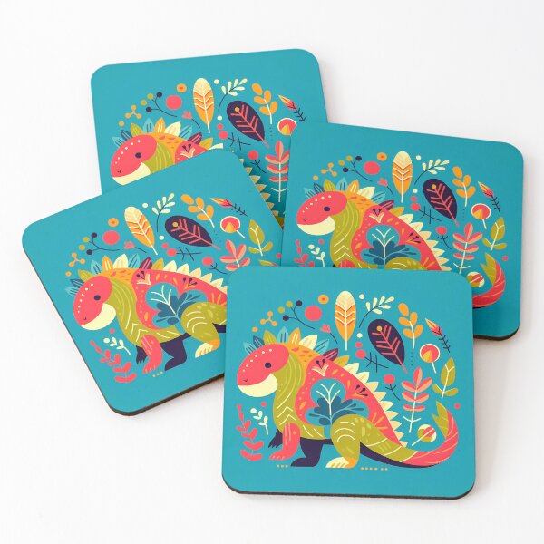 Item preview, Cute Patterned Stegosaurus - Scandinavian Folk Art by heidiannemorris © designed and sold by FOLK ART FUSION by heidiannemorris.