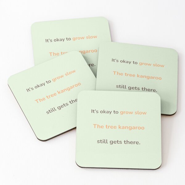 Item preview, It’s Okay to Grow Slow – Tree Kangaroo Quote Design | Kindwaves Rare Land Series designed and sold by KWkindwaves.