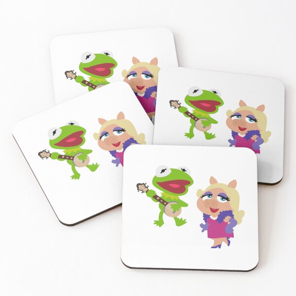 Item preview, kermit and piggy cartoon pin designed and sold by adhdsurvivor.