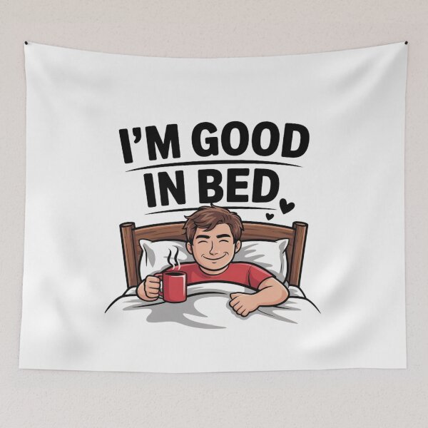 Item preview, Funny Coffee Lover Relaxing In Bed Morning Mood designed and sold by TomxDesign.