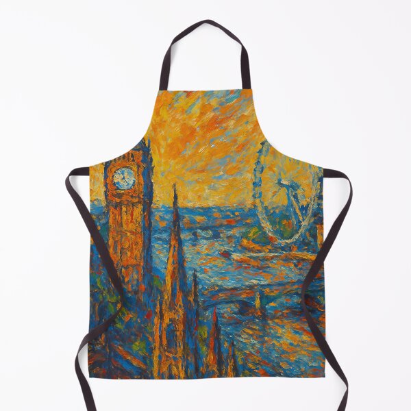 Item preview, Abstract London Skyline – Big Ben & London Eye Print designed and sold by WildformArt.