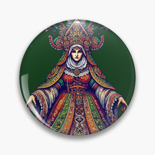 Item preview, Frohe Perchtentag Frau Perchta––Ornate Alpine Winter Goddess Folk Art Design designed and sold by Victor Shadehorn.
