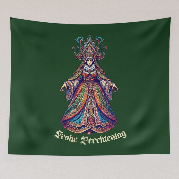 Item preview, Frohe Perchtentag Frau Perchta––Ornate Alpine Winter Goddess Folk Art Design designed and sold by Victor Shadehorn.
