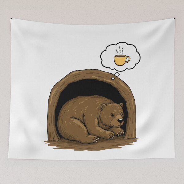 Item preview, Hibernating Bear Dreaming of Coffee designed and sold by k3rstman1.