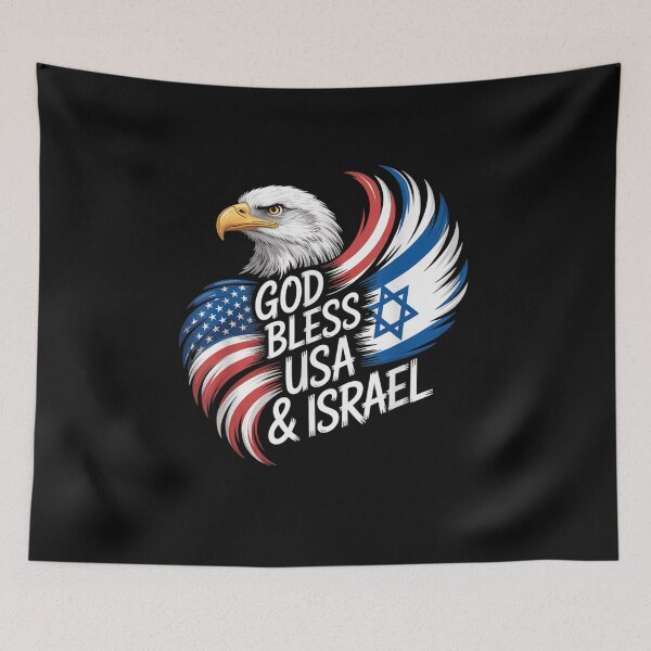 Item preview, God Bless USA & Israel Support Patriotic Tee designed and sold by Juan Pedro Matta.