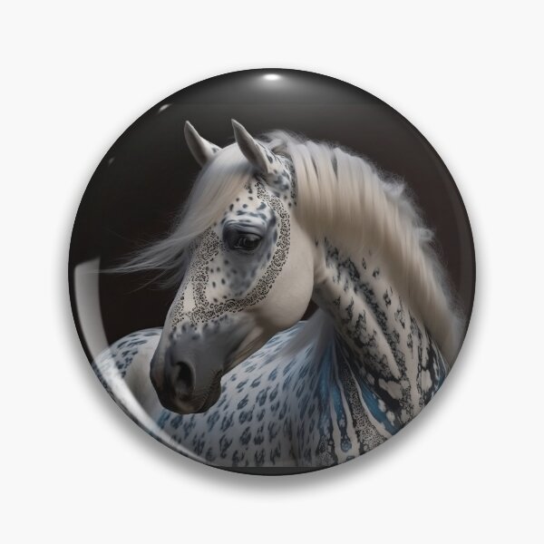 Item preview, Decorated White Horse portrait designed and sold by CritterWisdom.