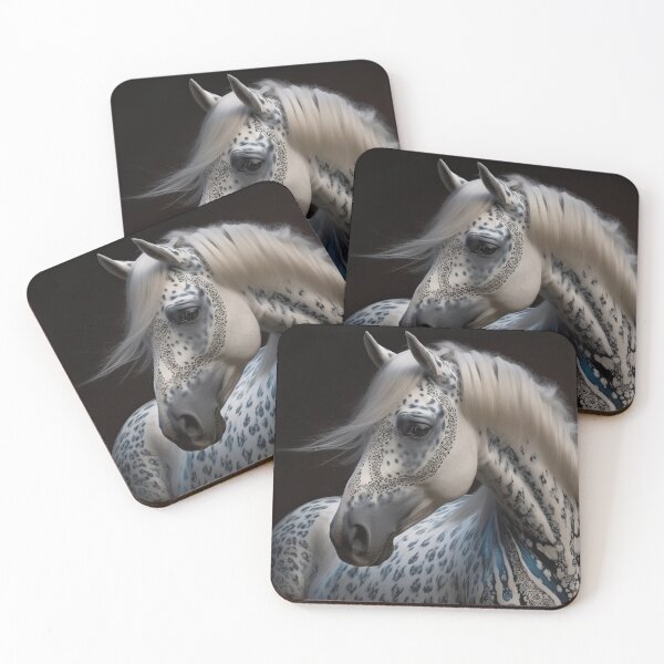 Item preview, Decorated White Horse portrait designed and sold by CritterWisdom.