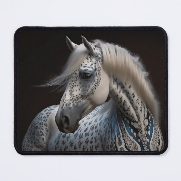 Item preview, Decorated White Horse portrait designed and sold by CritterWisdom.