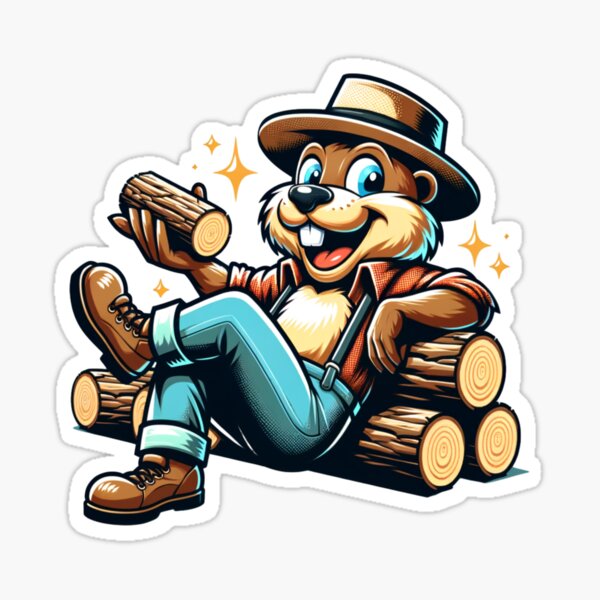 Item preview, Funny Beaver Lumberjack Wood Cartoon Forest Animal Farmer Humor designed and sold by Pawject Vibes.