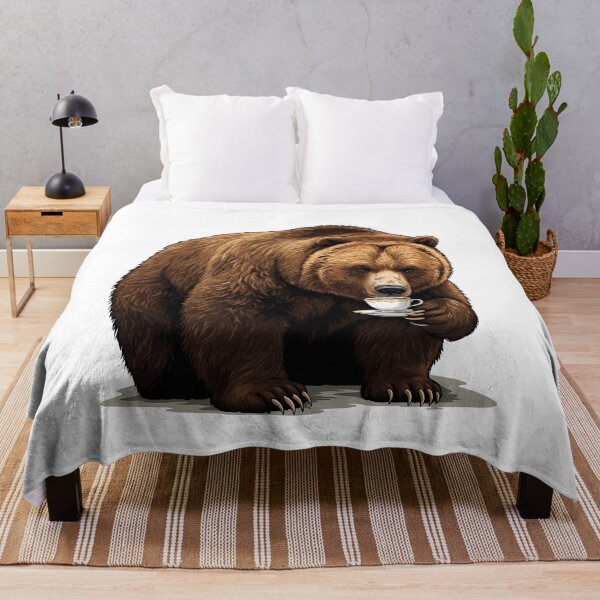 Item preview, Grizzly Bear With Tiny Coffee Mug or Tea Cup designed and sold by k3rstman1.