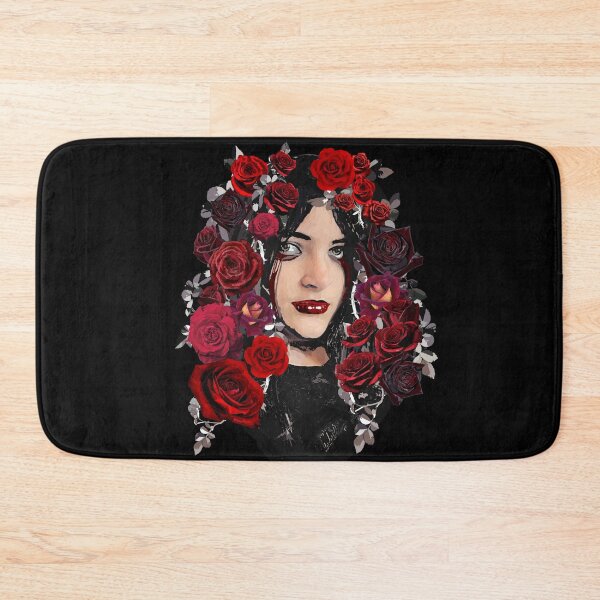 Item preview, The Resurrection of Persephone, Face of a Resurrected Young Goddess Surrounded by Darkness and Red Roses designed and sold by Kristi Brooks.