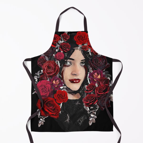 Item preview, The Resurrection of Persephone, Face of a Resurrected Young Goddess Surrounded by Darkness and Red Roses designed and sold by Kristi Brooks.