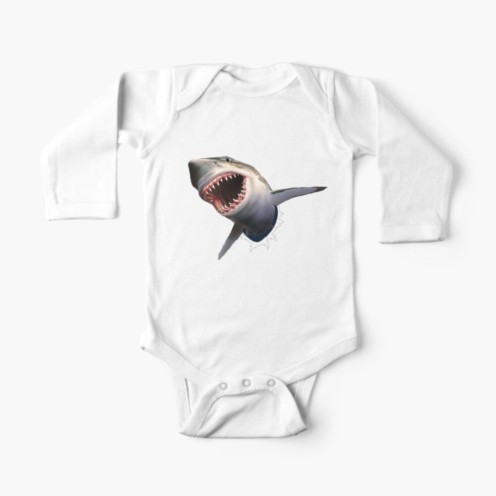 Megalodon Shark Baby One Piece By Bev100 Redbubble