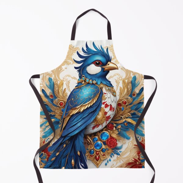 Item preview, Elegant Blue Bird with Gemstone and Floral Accents designed and sold by semenol.