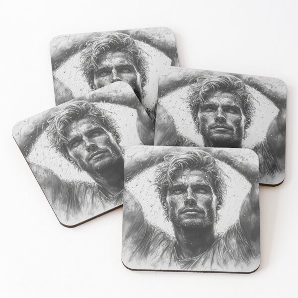 Item preview, He Waits For Her Reign - Brooding Masculine Sketch designed and sold by DEZZYDCREATES.