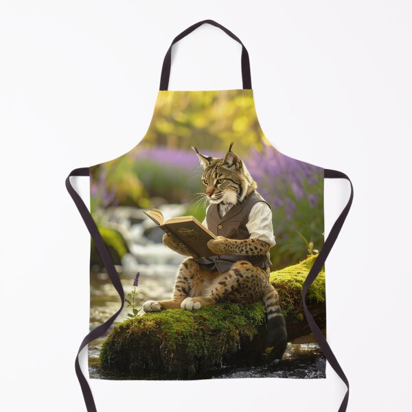 Item preview, Dark Academia Wildcat Reading a Book | Scholarly Lynx, Forestcore Art designed and sold by Englandbear.