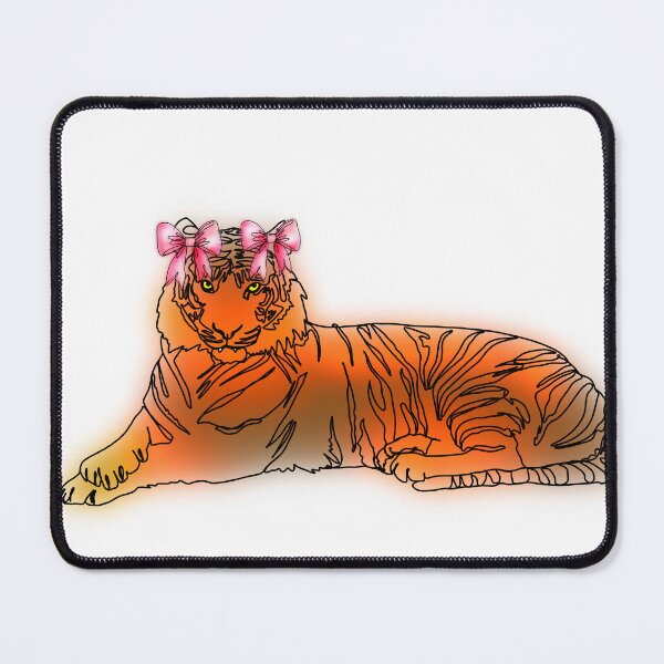 Item preview, Maple the Tiger Drawing with mini pink Bows – animalzinhats designed and sold by Ashley’sAnimalz.
