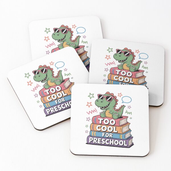 Item preview, Too Cool for Preschool Dino Design | Funny Graduation Shirt for Kids | Back to School Sticker & Pre-K Student Gift with Books & Sunglasses designed and sold by HahaHandlesHub.