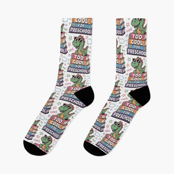 Item preview, Too Cool for Preschool Dino Design | Funny Graduation Shirt for Kids | Back to School Sticker & Pre-K Student Gift with Books & Sunglasses designed and sold by HahaHandlesHub.
