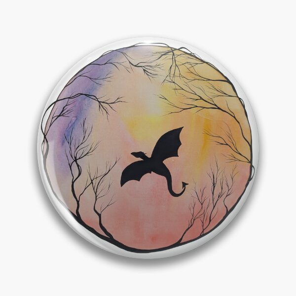 Item preview, water color dragon with tree wraped moon designed and sold by Janetlousart.