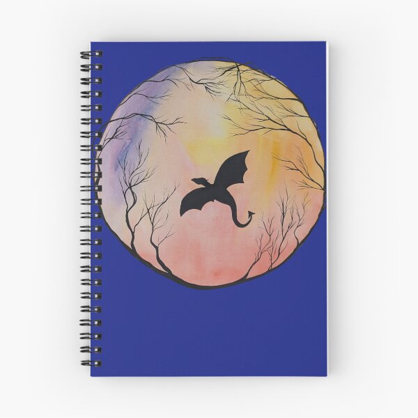 Item preview, water color dragon with tree wraped moon designed and sold by Janetlousart.