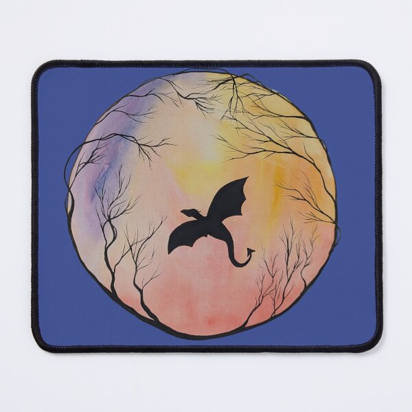 Item preview, water color dragon with tree wraped moon designed and sold by Janetlousart.