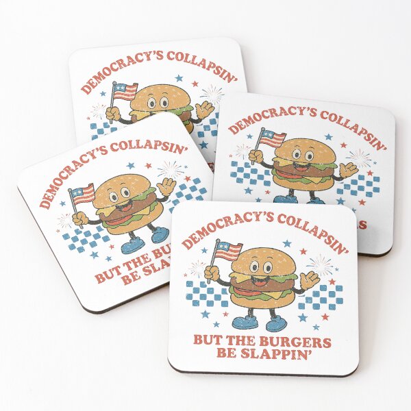 Item preview, Democracy's Collapsin - But the Burgers be Slappin' = Funny Cartoon designed and sold by FunnehGacha.