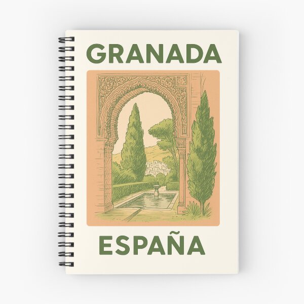 Item preview, Granada España Vintage-Style Alhambra Sketch designed and sold by OpenArt.