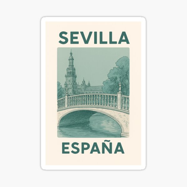 Item preview, Sevilla España Vintage-Style Bridge View designed and sold by OpenArt.