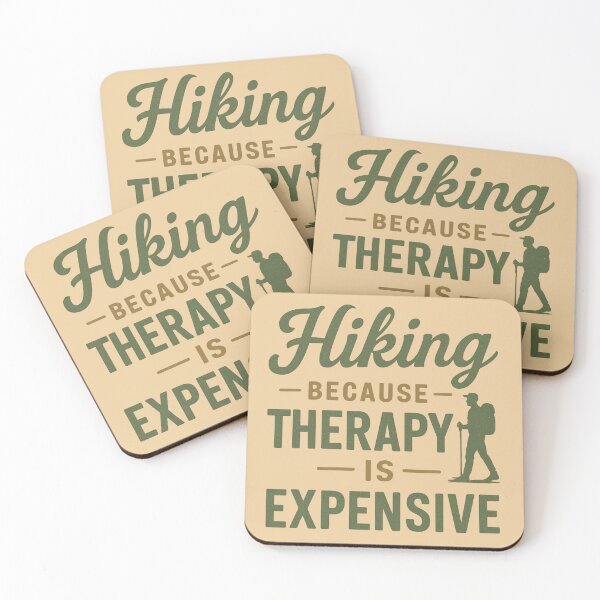 Item preview, Hiking Because Therapy Is Expensive – Vintage Outdoors Sepia and Green designed and sold by Meandmyshop.