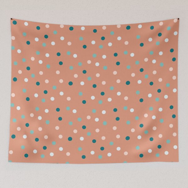 Item preview, Peachy Confetti Retro Polka Dot Pattern on Terracotta designed and sold by Designs by Fox.