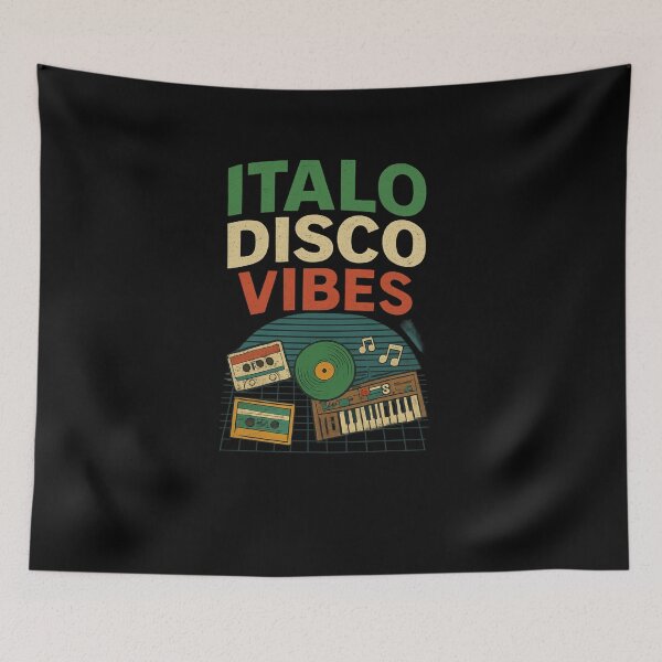 Item preview, ITALO DISCO VIBES – Retro Style Tee designed and sold by Graphroad.