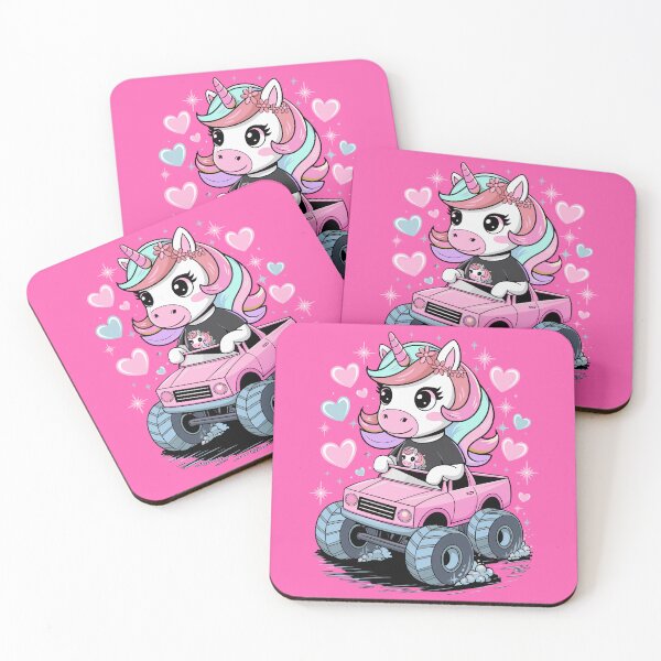 Item preview, Unicorn pink monster truck designed and sold by IMAGENACTION.