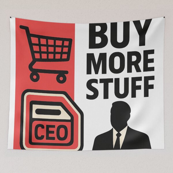 Item preview, Satirical Capitalist Shopping Statement designed and sold by QuirkWears.
