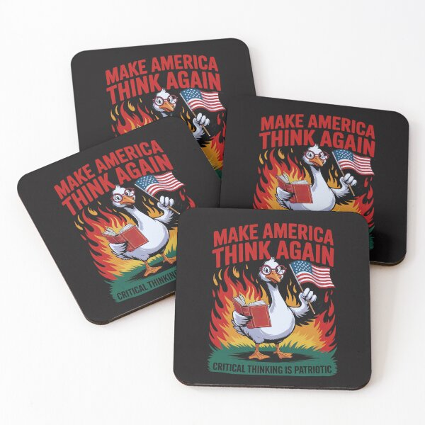 Item preview, Make America Think Again: Satirical Goose Protest Reading Art designed and sold by elynne9.