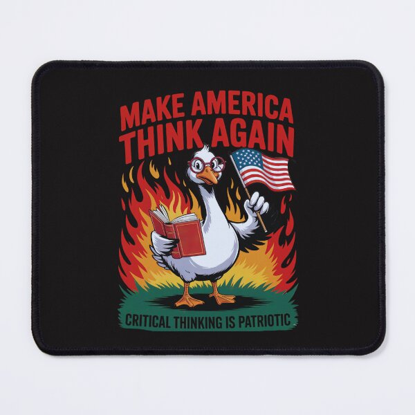 Item preview, Make America Think Again: Satirical Goose Protest Reading Art designed and sold by elynne9.