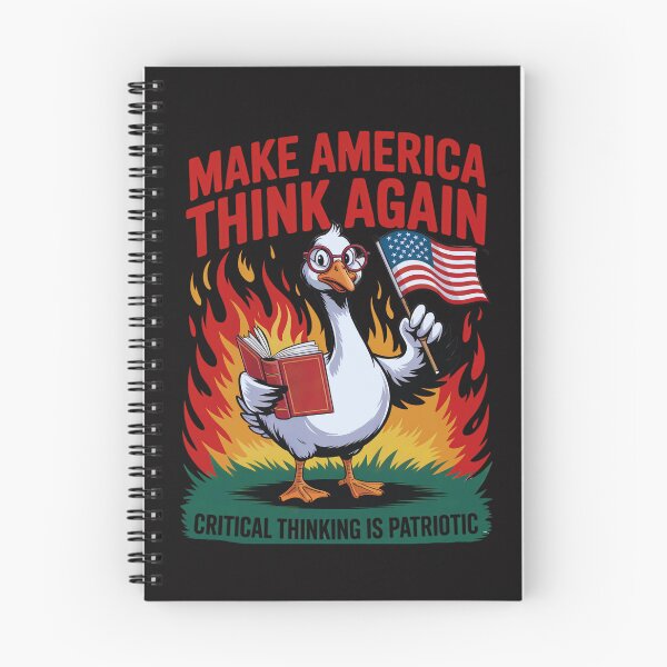 Item preview, Make America Think Again: Satirical Goose Protest Reading Art designed and sold by elynne9.
